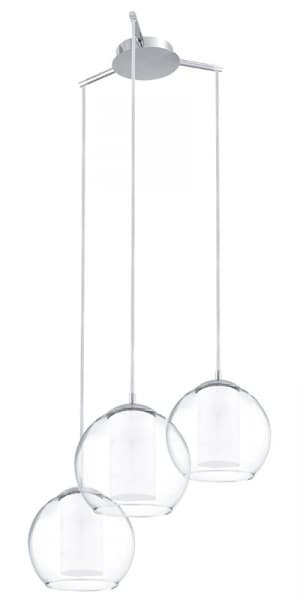 Eglo 92762 Подвес BOLSANO, 3X60W (E27), Ø505, сталь, хром/стекло, стекло сатиновое