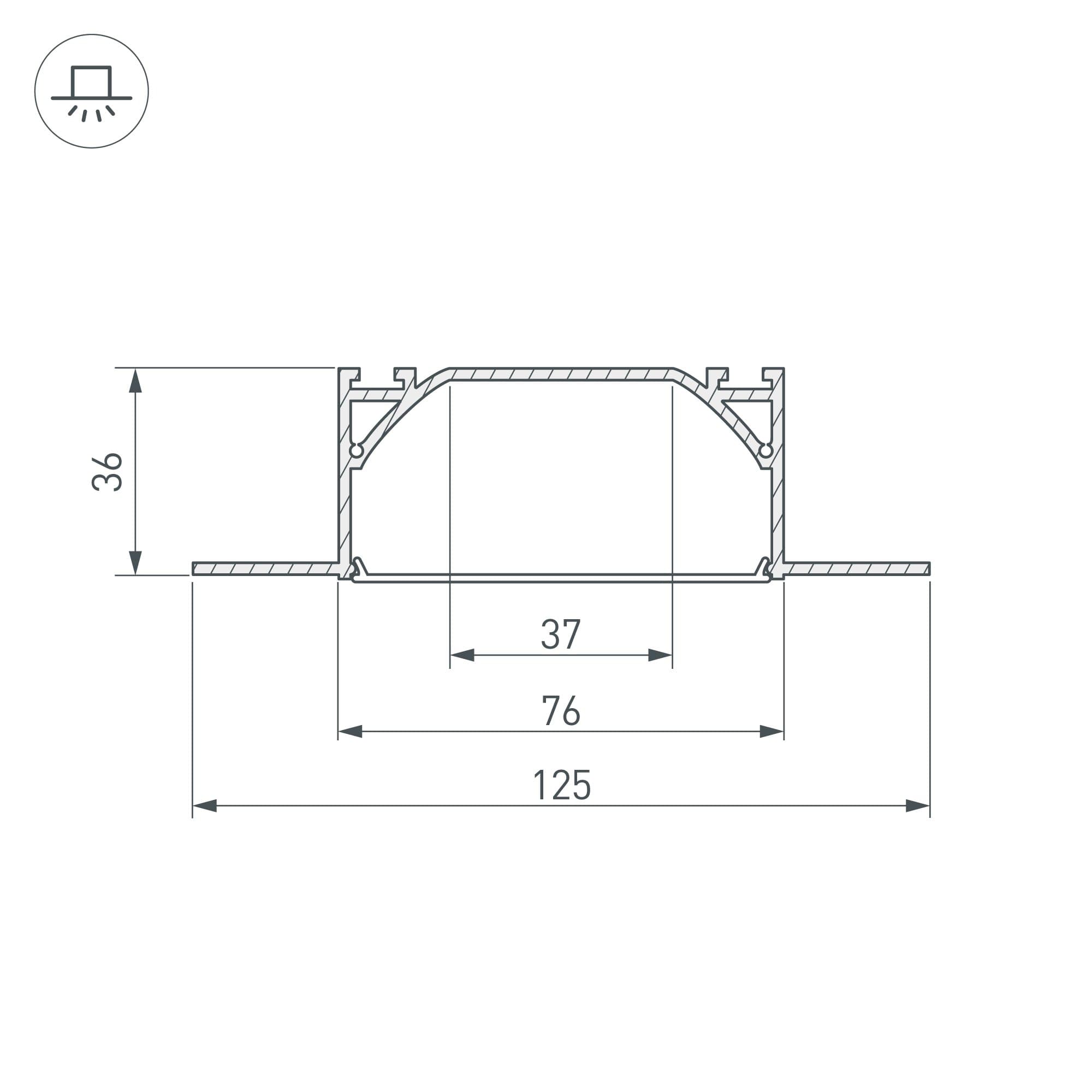 Arlight Профиль ARH-LINIA72-FANTOM-2000 ANOD (Алюминий) 025025 — миниатюра 3