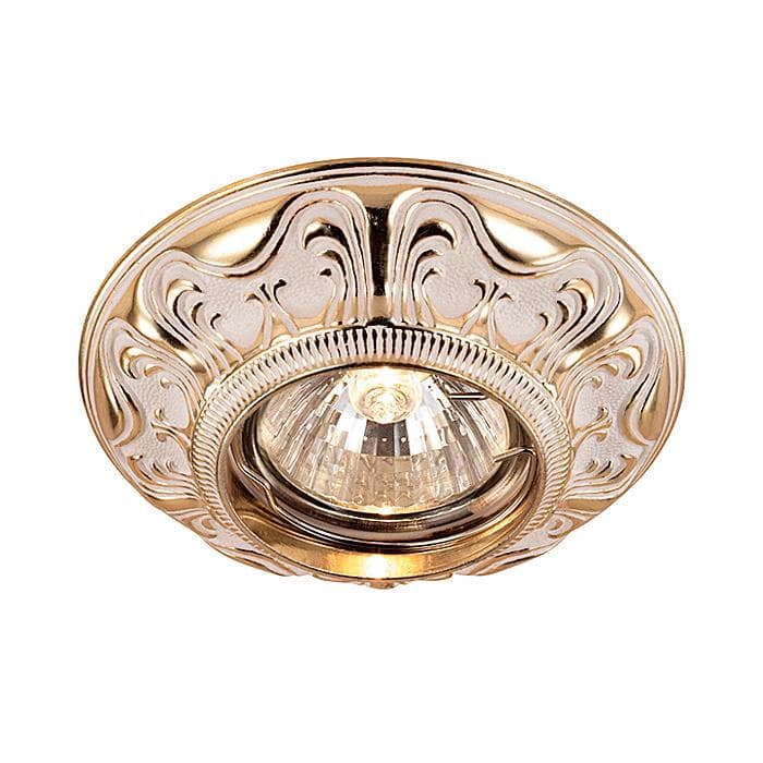 Novotech 369853 NT14 128 белый/золото Встраиваемый светильник IP20 GX5.3 50W 12V VINTAGE