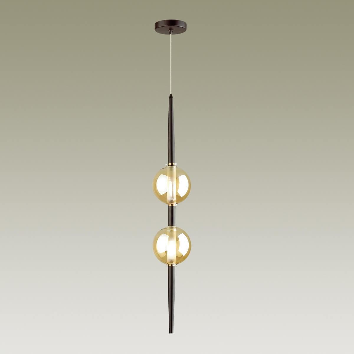 Odeon Light 4684/2 Подвес черный/янтарный G9 2*5W 220V LAZIA — миниатюра 4