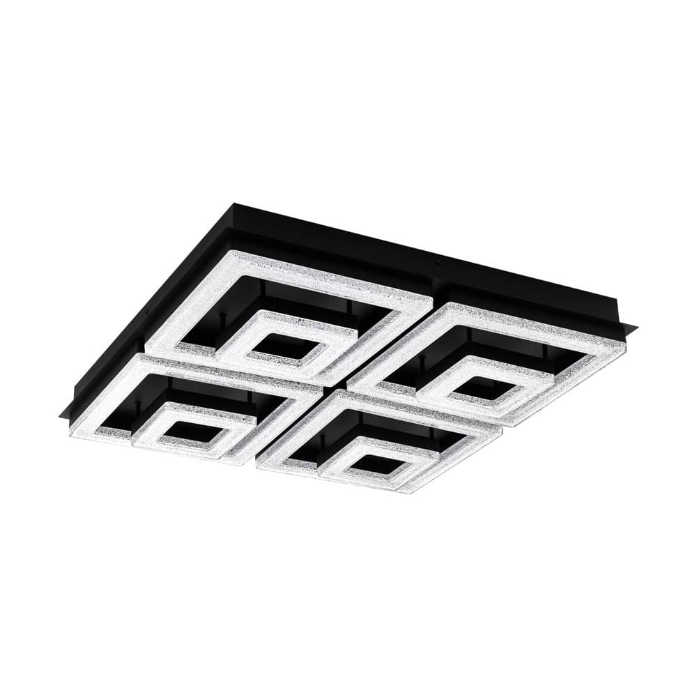 Eglo 99328 Светод. потол. светильник FRADELO 1, 48W (LED), 520х520, сталь, черный/пластик с кристал., чер