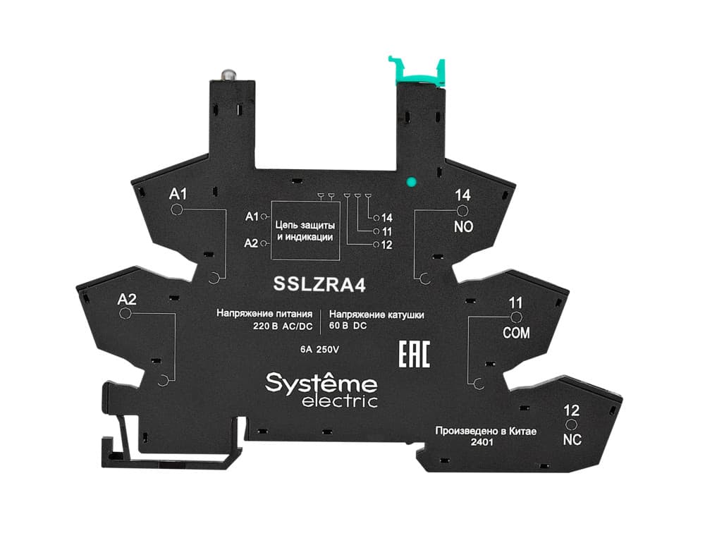 Systeme Electric Розетка 230В AC/DC для реле интерфейсного 60В DC, push-in зажим