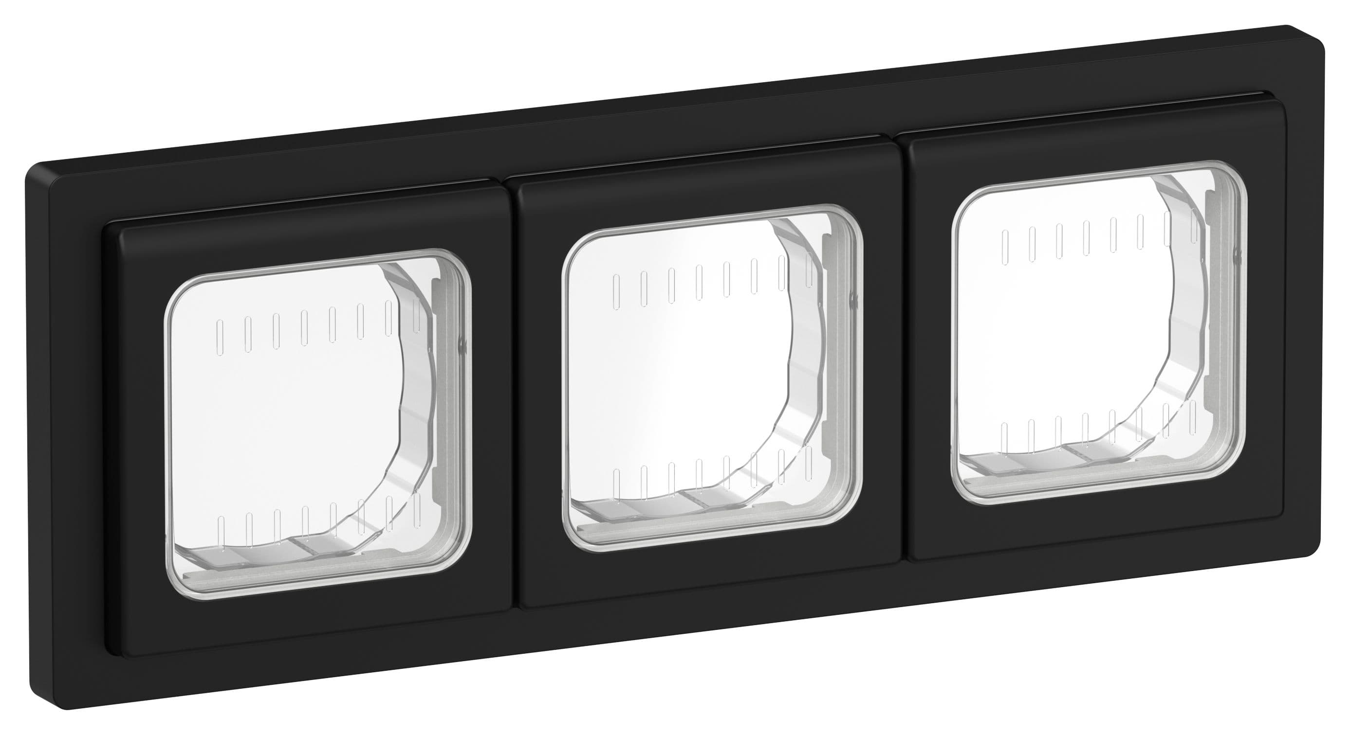 IEK FLITE Черный Рамка 3-местная IP55 — миниатюра 1