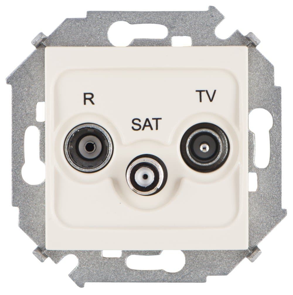 Simon 15 Бежевая Розетка R-TV-SAT одиночная, винт.зажим 1591466-031