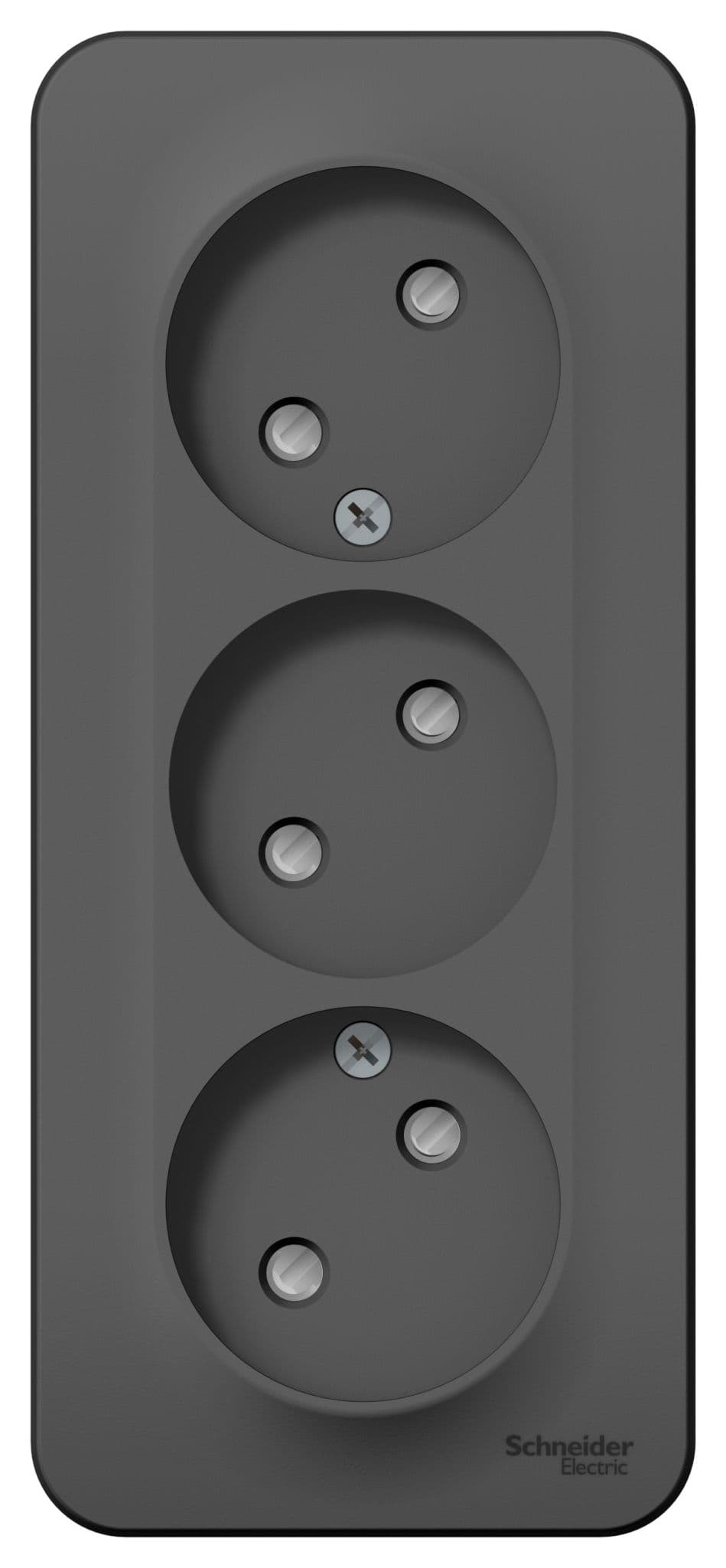 Systeme Electric Blanca наруж Антрацит Розетка 3-ая б/з со шторками 16А,250В, изолир. пластина — миниатюра 2