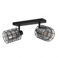 Eglo 99712 Спот CONSACA, 2x40W, E27, L340, H205, A160, сталь/стекло, черный/серый