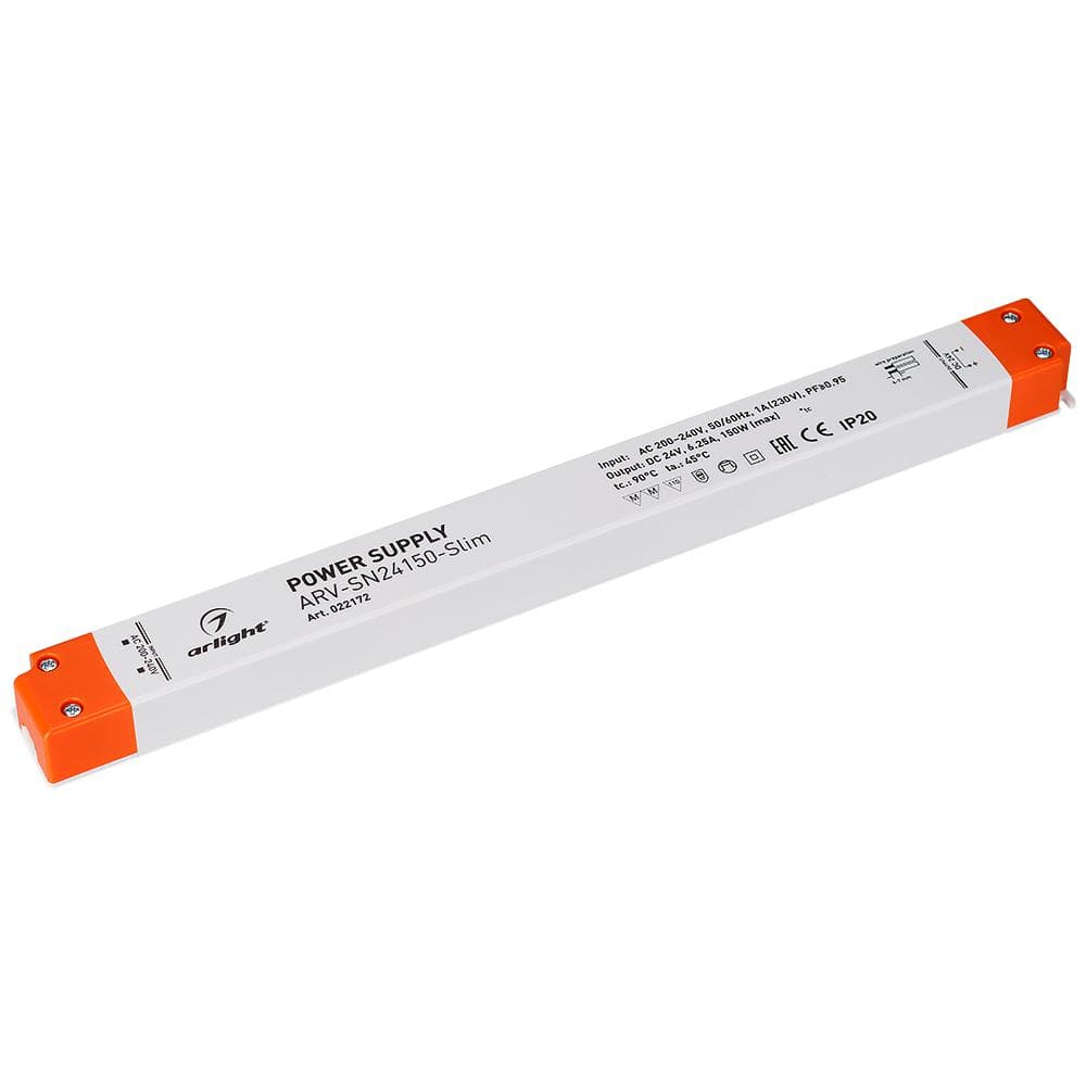 Arlight Блок питания ARV-SN24150-Slim (24V, 6,25A, 150W, PFC) (IP20 Пластик, 3 года) 022172