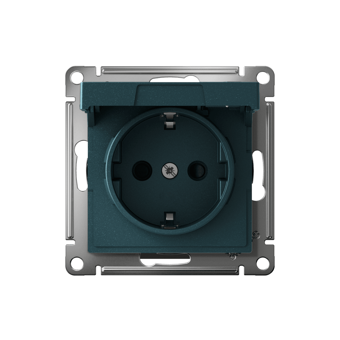 Systeme Electric AtlasDesign Изумруд Розетка с заземл. со шторк. с крышкой, 16А, IP20, мех., быстрозажим. клем. — миниатюра 5