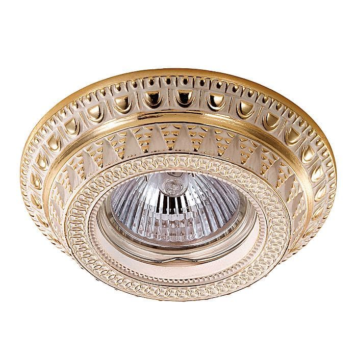 Novotech NT15 128 белый/золото Встраиваемый светильник IP20 GX5.3 50W 12V VINTAGE 370007