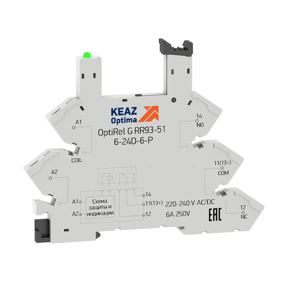 КЭАЗ Розетка для реле OptiRel G RR93-51-12-24U-6-P