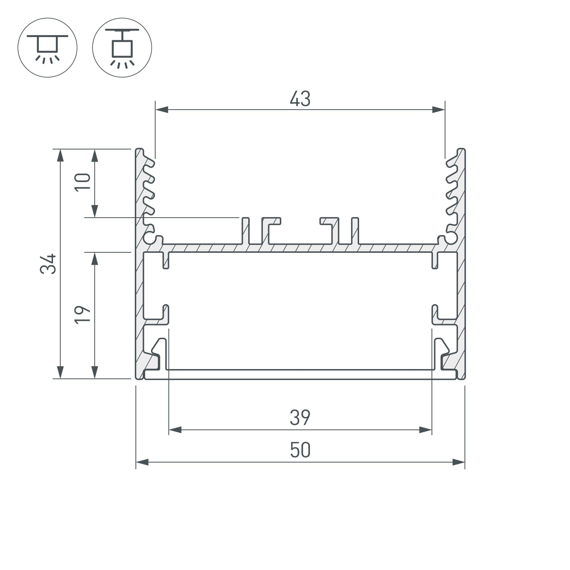 Arlight Профиль SL-LINE-5035-2000 ANOD (Алюминий) 029040 — миниатюра 2