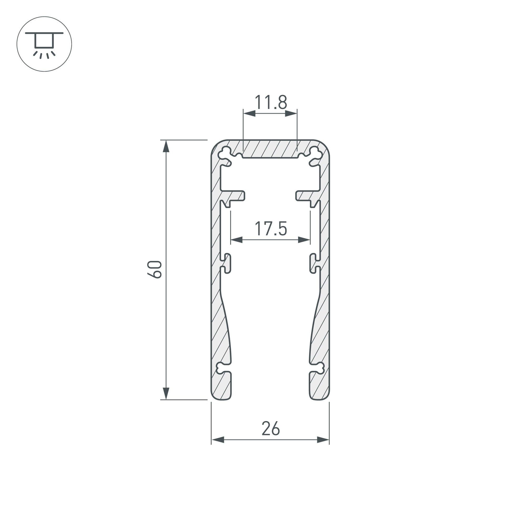 Arlight Профиль ALU-HANDRAIL-2000 FOR GLASS 17.5 (Алюминий) 015477 — миниатюра 3