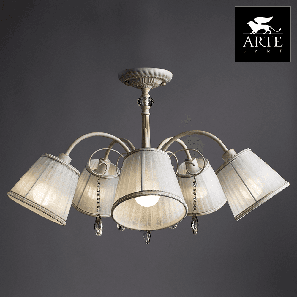 Arte Lamp Alexia Белая Люстра 40W E14 A9515PL-5WG — миниатюра 2