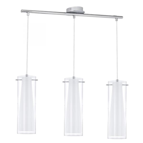 Eglo Подвес PINTO, 3X60W (E27), L725, сталь, хром/ опал. стекло, прозр., бел. 89833