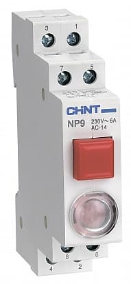 CHINT Кнопка без подсветки NP9-22/2 красная 2НО+2НЗ  (R)