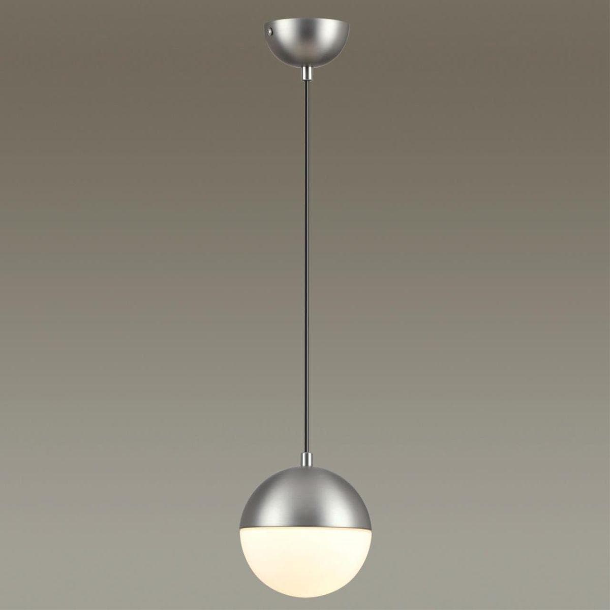 Odeon Light 4959/1 PENDANT ODL22 243 мат.никель/металл/белый/стекло Подвес E27 1*40W PINGA — миниатюра 4