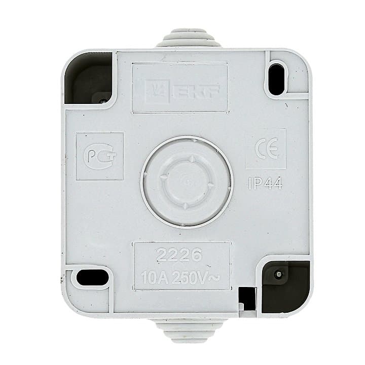 EKF PROxima Прага Кнопка звонка 1-клавишная 10А IP44 белая EKZ10-026-10-44 — миниатюра 4