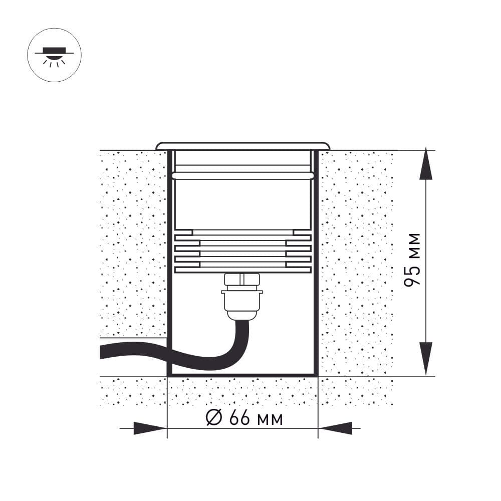 Arlight Светильник LTD-GROUND-TILT-R80-9W Warm3000 (SL, 60 deg, 230V) (IP67 Металл, 3 года) 024950 — миниатюра 2