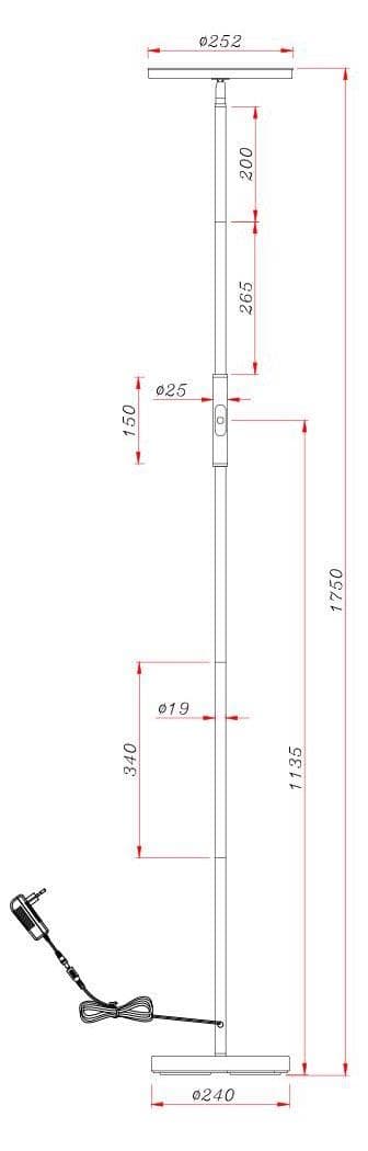 Arte Lamp A1822PN-1BK Торшеры с одним плафоном — миниатюра 4