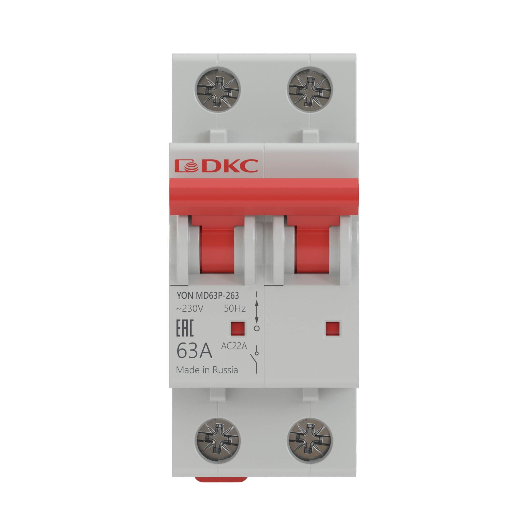 DKC YON pro Выключатель нагрузки модульный MD63P 2P 63А — миниатюра 2