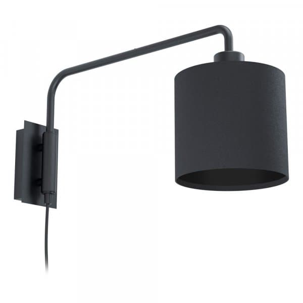 Eglo 99348 Бра STAITI 1, 1х40W (E27), L160, А500, H240, сталь, черный/текстиль, черный — миниатюра 1