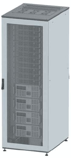 DKC Напольный 19" IT-корпус ДКС серии CQE 24U 600х1200х600, двери перфорированная+перфорированная, панели для крыши, кабельный ввод,RAL7011/7035 — миниатюра 1