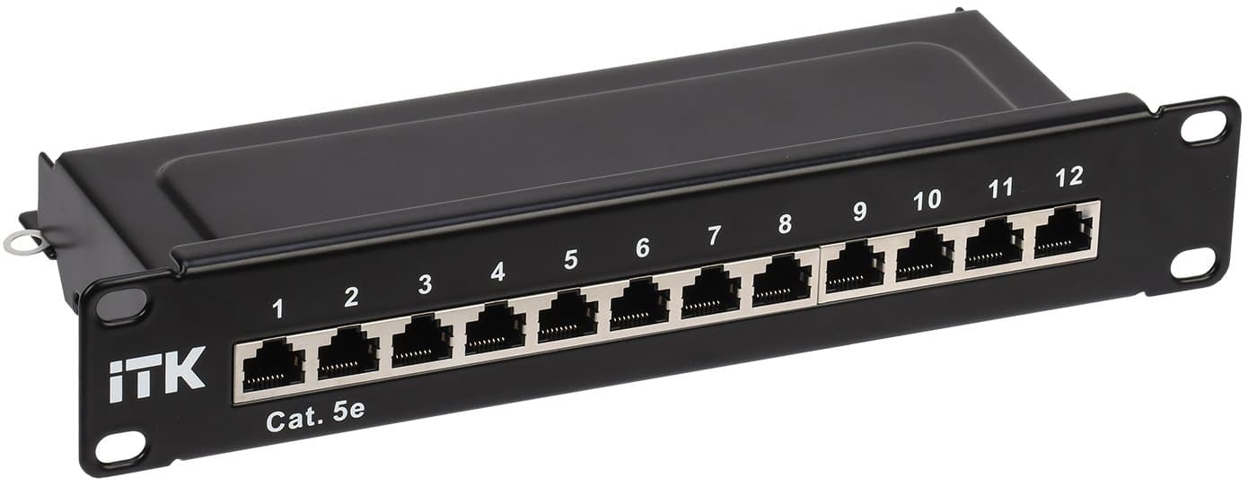 IEK ITK 1U патч-панель кат.5E STP 12 портов 10" Dual IDC PP12-1UC5ES-D05-10