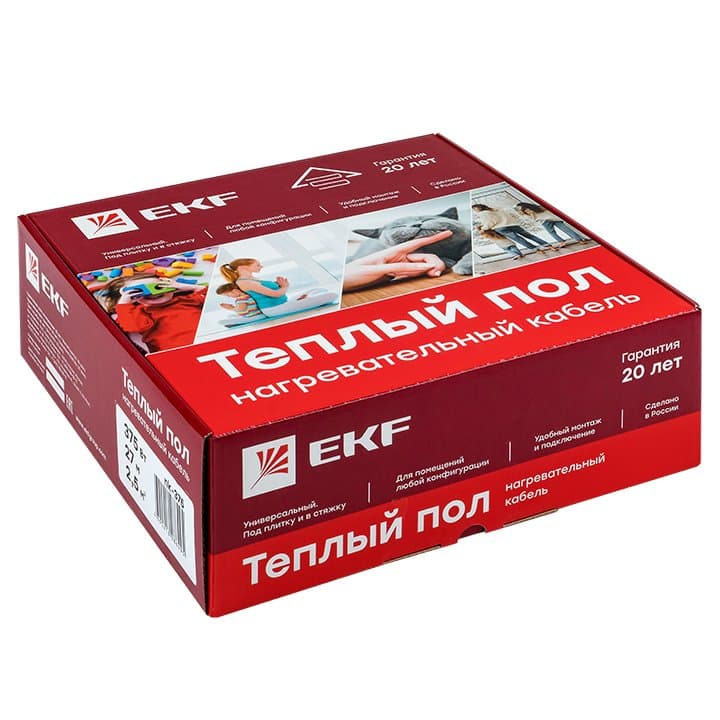 EKF PROxima Теплый пол (нагревательный кабель) 2000Вт 143 м 13,5 м2 — миниатюра 2