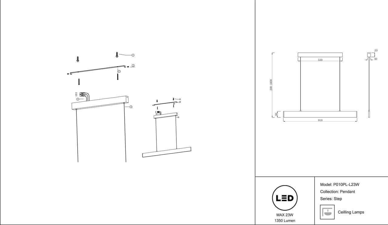 Maytoni Technical Step Белый Подвесной светильник LED 23W 1350Лм P010PL-L23W — миниатюра 9