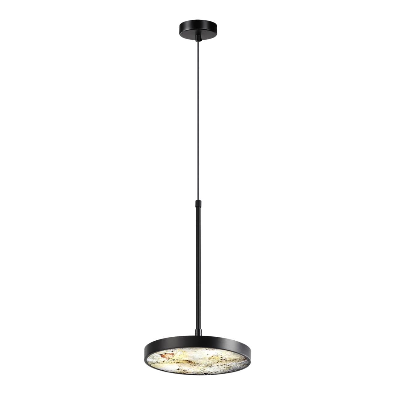 Odeon Light 5064/15L L-VISION ODL24 черн./серо-беж./металл/натур.камень/акрил Подвес с переключ.цветов.темпер. LED 15W 3000К/4000K/6000K BERGI