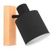 Eglo 99488 Спот BATALLAS, 1x10W, E27, L100, H170, A205, сталь/текстиль/дерево, черный/белый