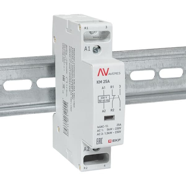 EKF Контактор модульный КМ 25А 1NO+1NC 230В АС (1 мод.) AVERES — миниатюра 2
