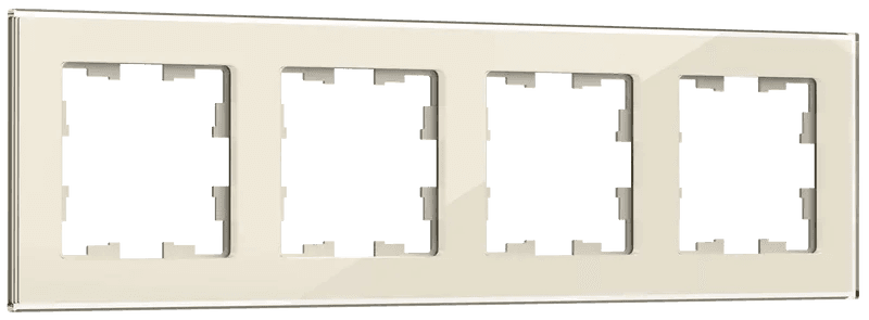 IEK BRITE DECOR Ванильный глянец стекло Рамка 4-м РУ-4-2-БрВа