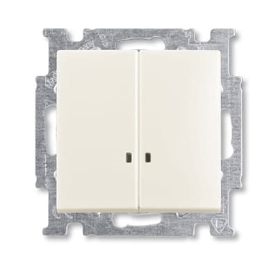 ABB BJB Basic 55 Шале (бел) Выключатель 2-клавишный с подсветкой 2CKA001012A2188