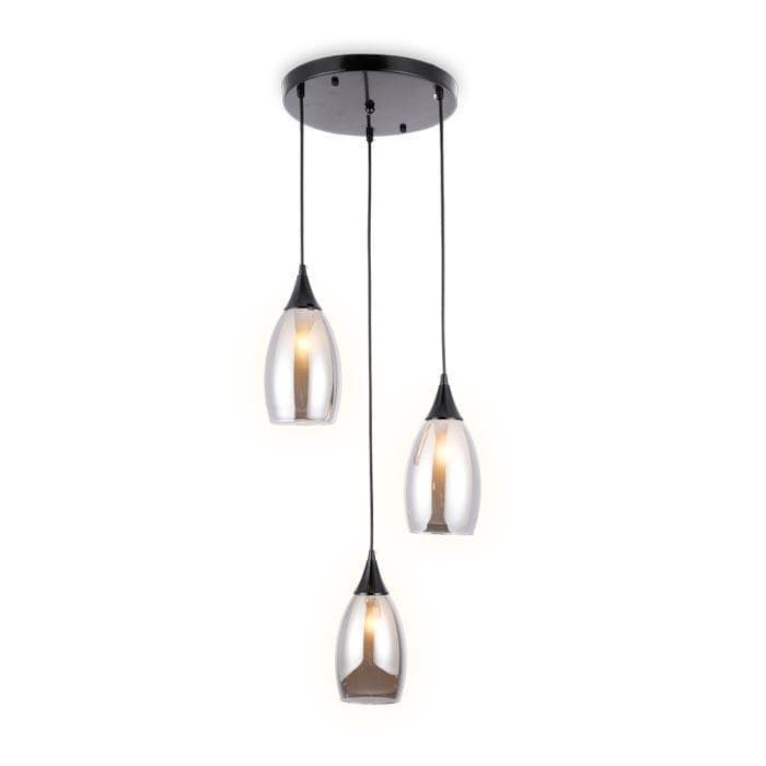 Ambrella Подвесной светильник TR3550/3 BK/SM черный/дымчатый E14 max 40W 370*130*1000 — миниатюра 1