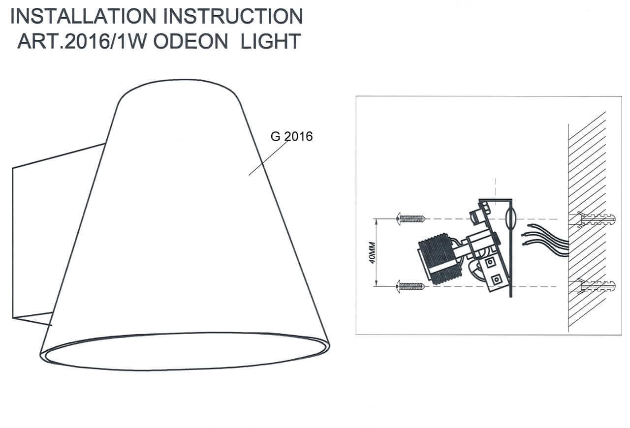 Odeon Light 2016/1W ODL11 748 бронза Настенный светильник  G9 40W 220V TURIN — миниатюра 5