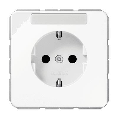 JUNG Штепсельная розетка SCHUKO 16A 250V~ с полем для надписи белая CD1520NAWW