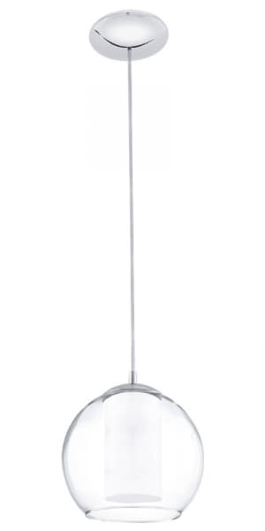 Eglo 92761 Подвес BOLSANO, 1X60W (E27), Ø200, сталь, хром/стекло, стекло сатиновое — миниатюра 1