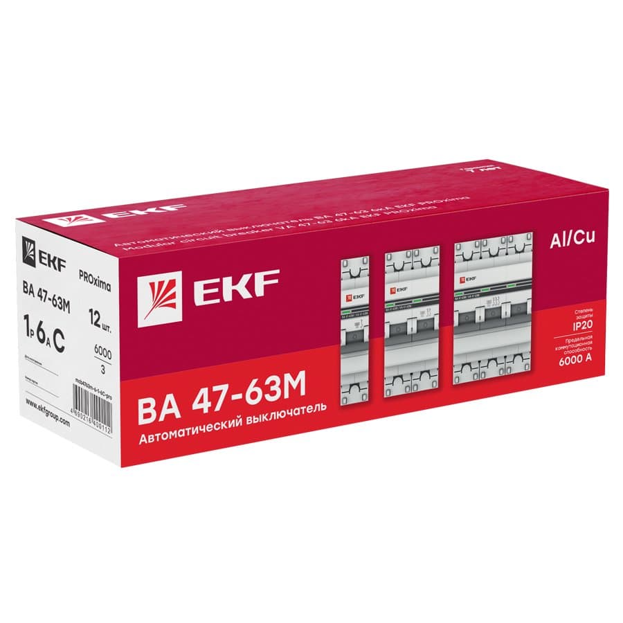 EKF PROxima ВА 47-63M Автоматический выключатель (С) 2P 6А 6кА с электромагнитным расцепителем mcb4763m-6-2-6C-pro — миниатюра 2