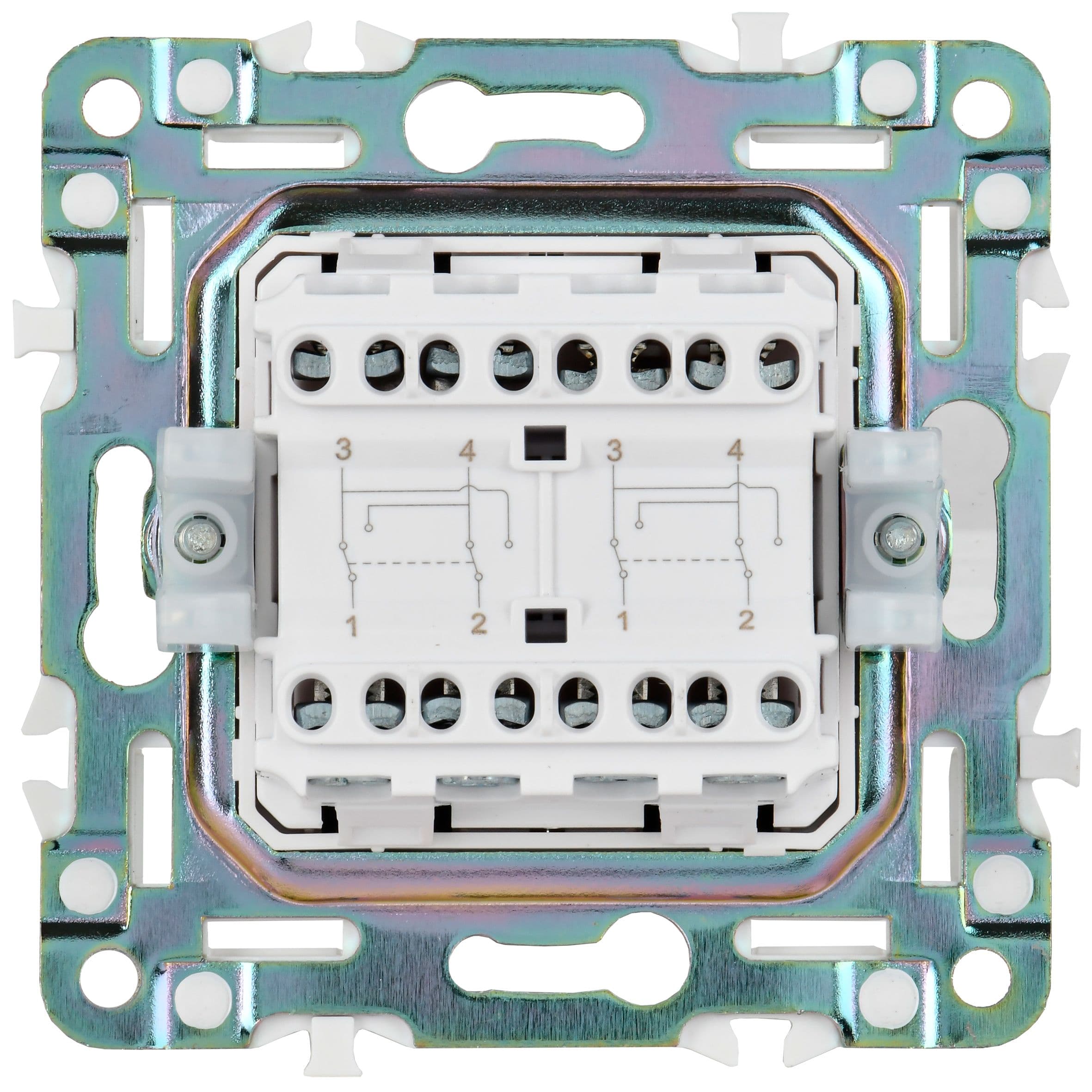IEK SKANDY Мятный Выключатель 2-клавишный перекрестный 10А SK-V06G — миниатюра 5