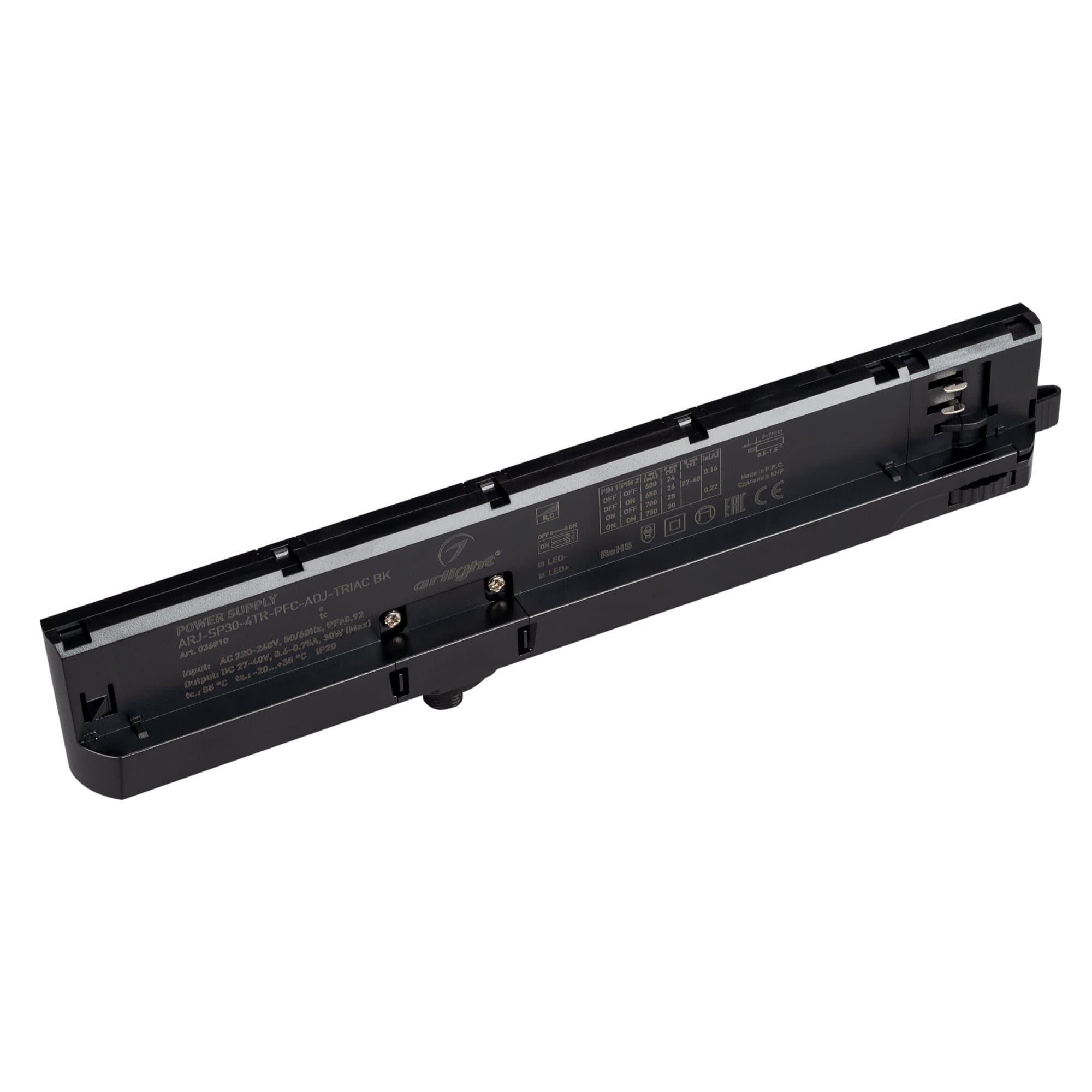 Arlight Блок питания ARJ-SP30-4TR-PFC-ADJ-TRIAC BK (30W, 0.6-0.75A, 27-40V) (IP20 Пластик, 5 лет) 036810