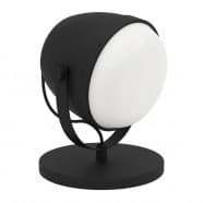 Eglo 390047 Настольная лампа UPANEMA, 1x28W, E27, L185, B185, H220, основание: Ø180, сталь, черный/стекло, белый