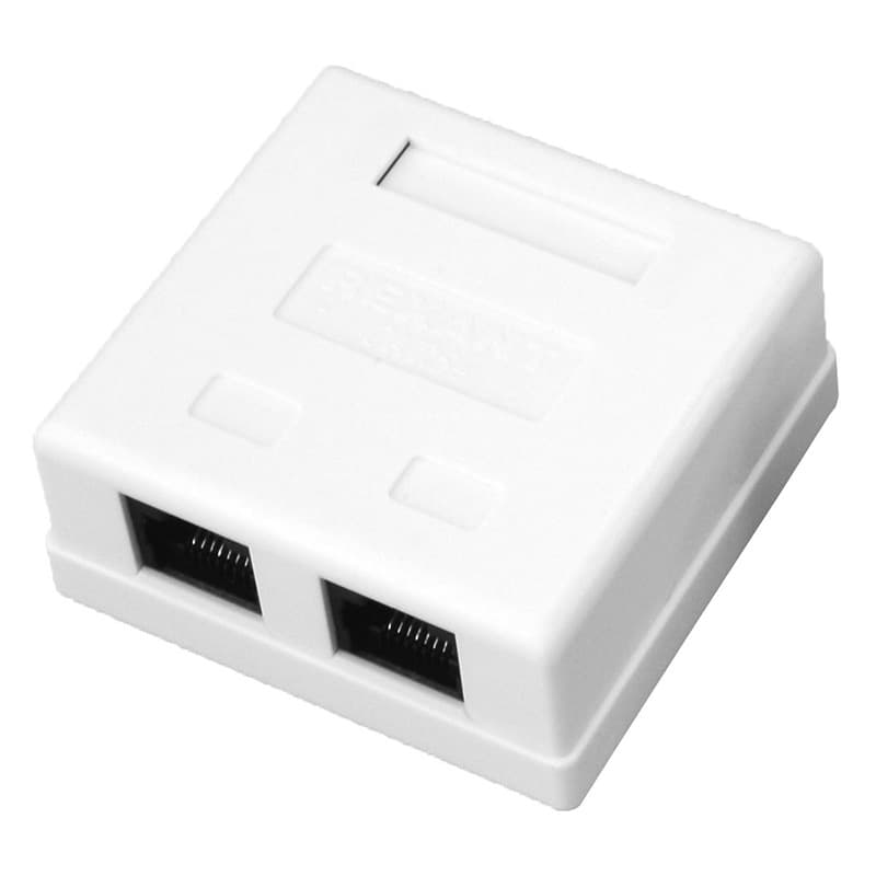 Розетка компьютерная 2-порта RJ-45(8P8C), категория 5е, внешняя Rexant 03-0151