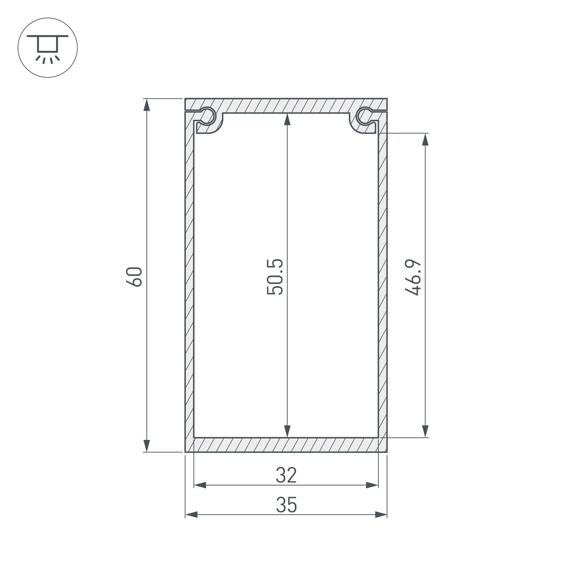 Arlight Потолочный короб для блока питания SL-BOX-480 (Алюминий) 033079 — миниатюра 4