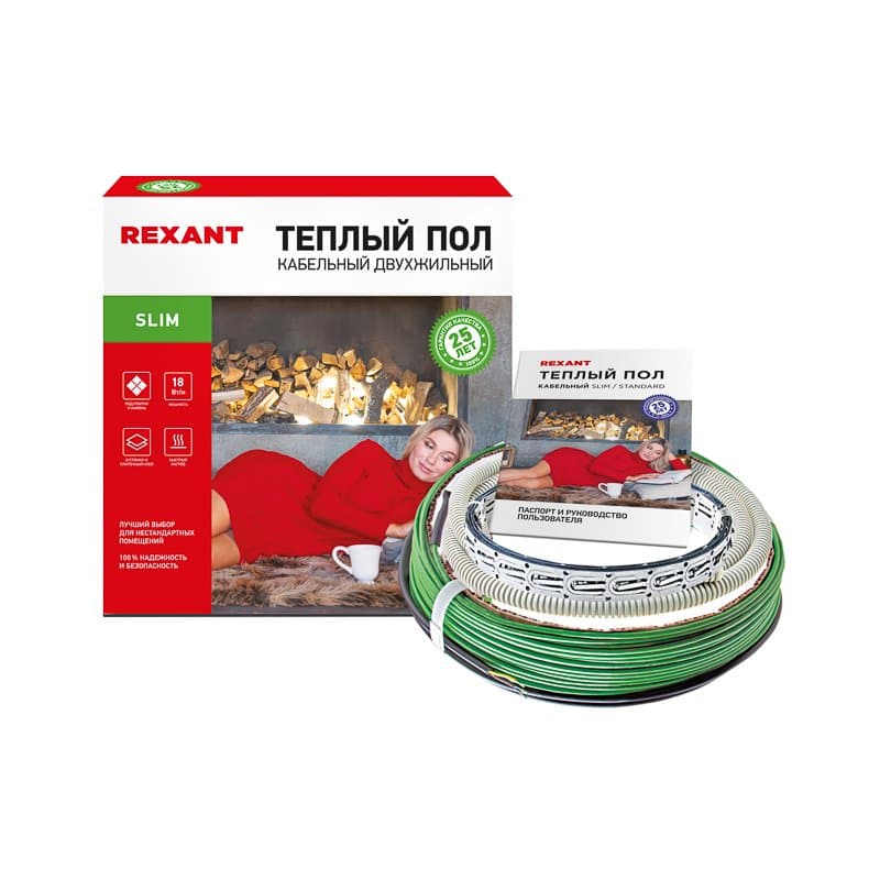 Теплый пол RNB -30-370 (370Вт/30м/ S обогрева, м2: 2,0-3,0) (двух жильный) Rexant 51-0503-3