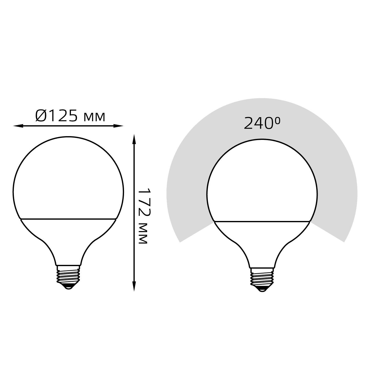 Gauss Лампа G125 22W 1800lm 3000K E27 LED 105102122 — миниатюра 2