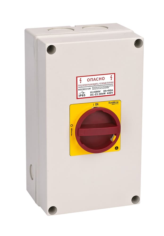 Systeme Electric Главный/аварийный Выключатель-разъединитель 3P 100A закрытого исполнения IP65 с замком