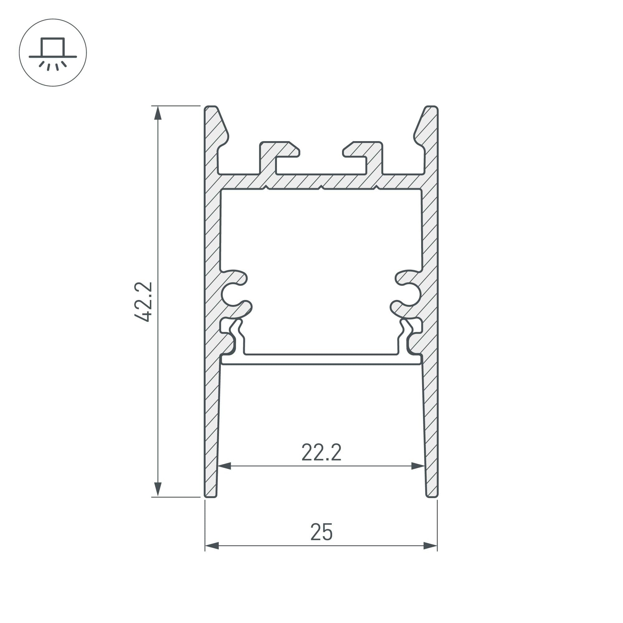 Arlight Профиль SL-COMFORT-2542-2000 ANOD (Алюминий) 031727 — миниатюра 2
