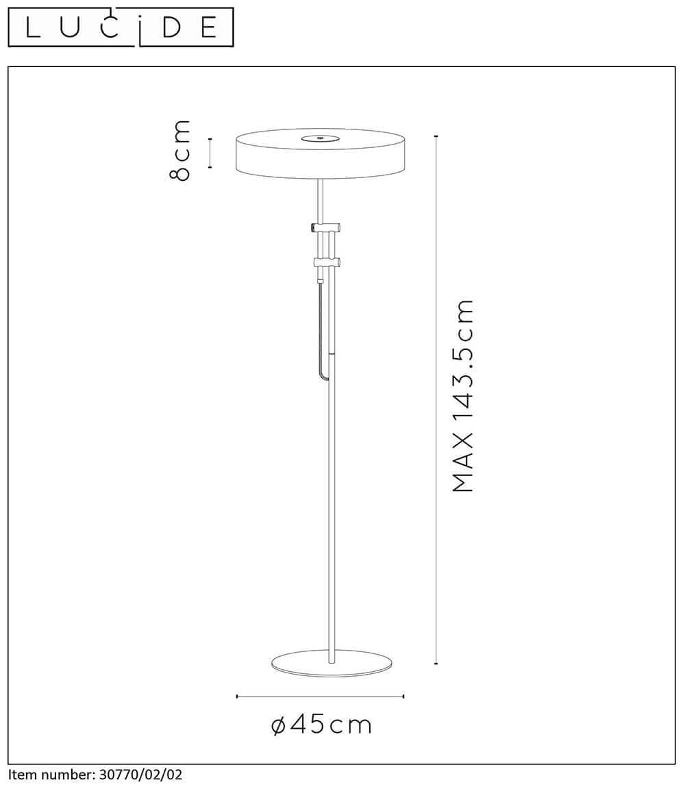 Lucide GIADA Матовый  Золотой Торшер 30770/02/02 — миниатюра 5