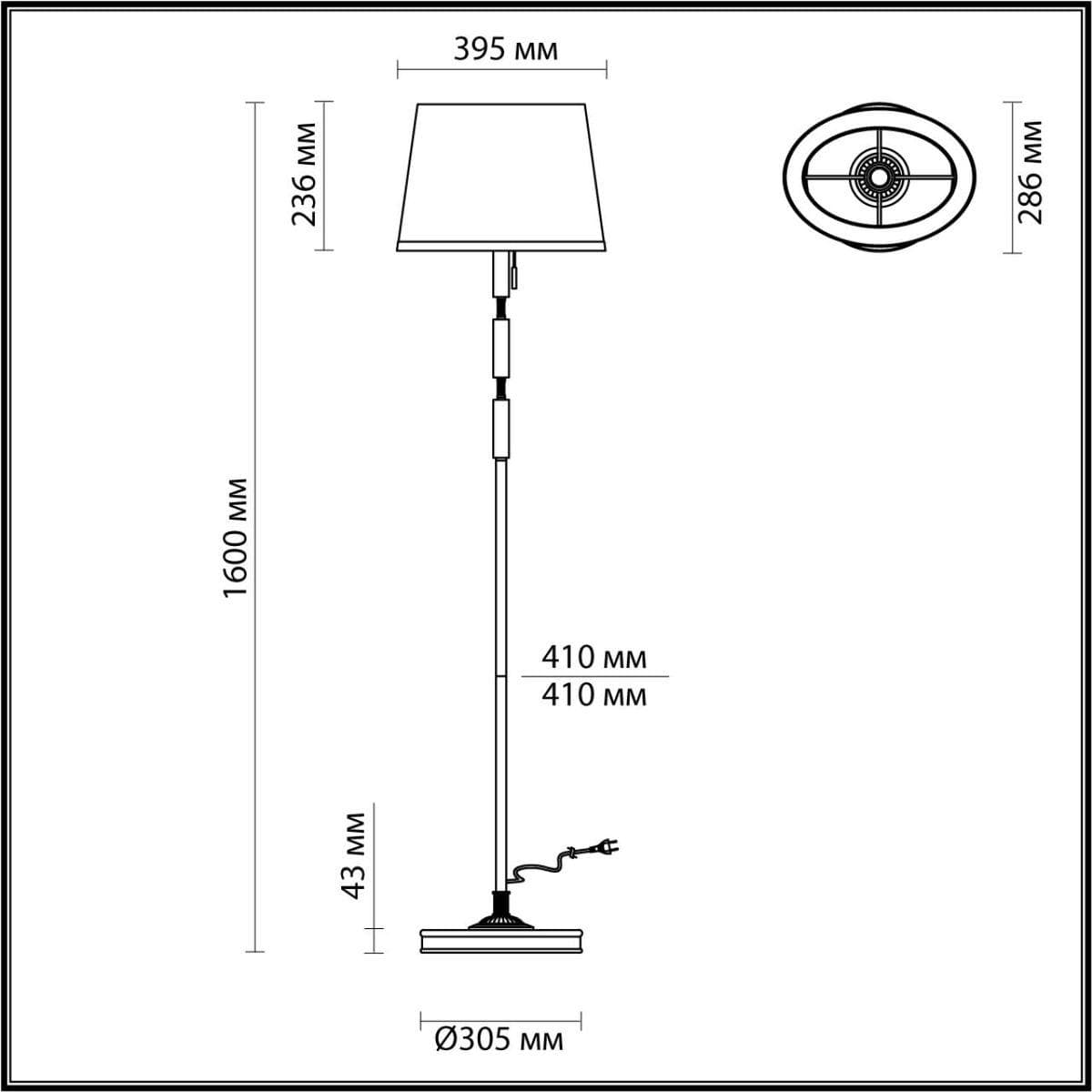 Odeon Light 4887/1F MODERN ODL_EX22 53 бронзовый/зеленый/абажур ткань Торшер E27 1*60W LONDON — миниатюра 3